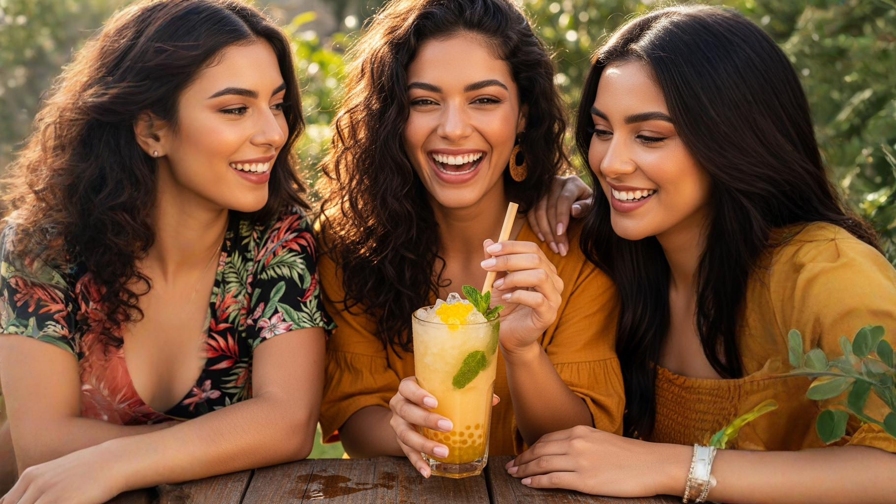 Bebida fresca de melón Hami con popping boba amarilla bobabocateacom Vaso transparente con bebida fría de melón Hami y perlas de popping boba amarillas