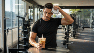 Vaso de té con leche y azúcar negra de Okinawa con vetas oscuras y espuma cremosa