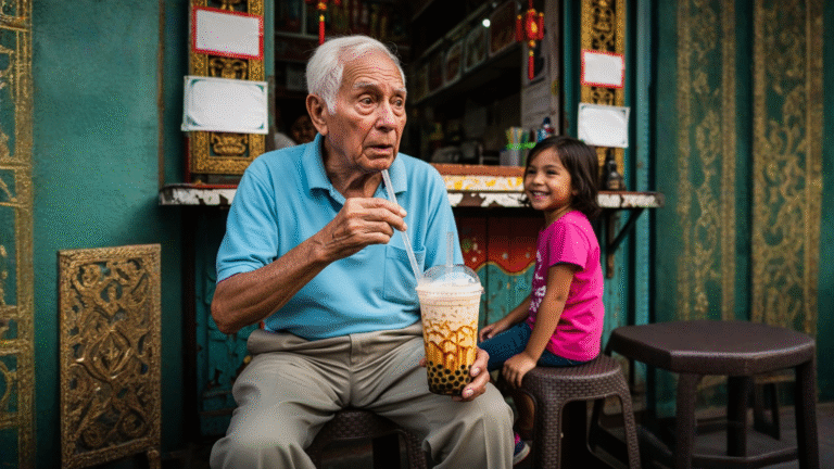 Vaso de té de burbujas con perlas negras y jarabe de azúcar negra