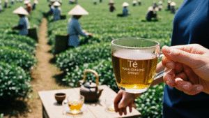 Taza con té Four Seasons Spring color ámbar claro y transparente